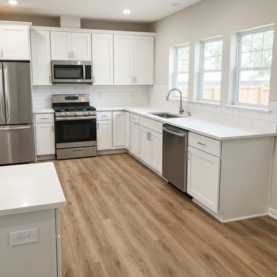 Modern kitchen renovation with budget-friendly materials