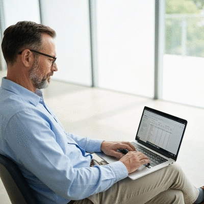 Person tracking home renovation expenses on a laptop with a spreadsheet and calculator